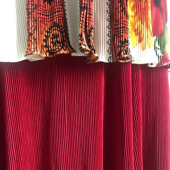 Virginie Paris Micro Pleated 2 Pc Dress Floral Vintage France - Picture 9 of 12